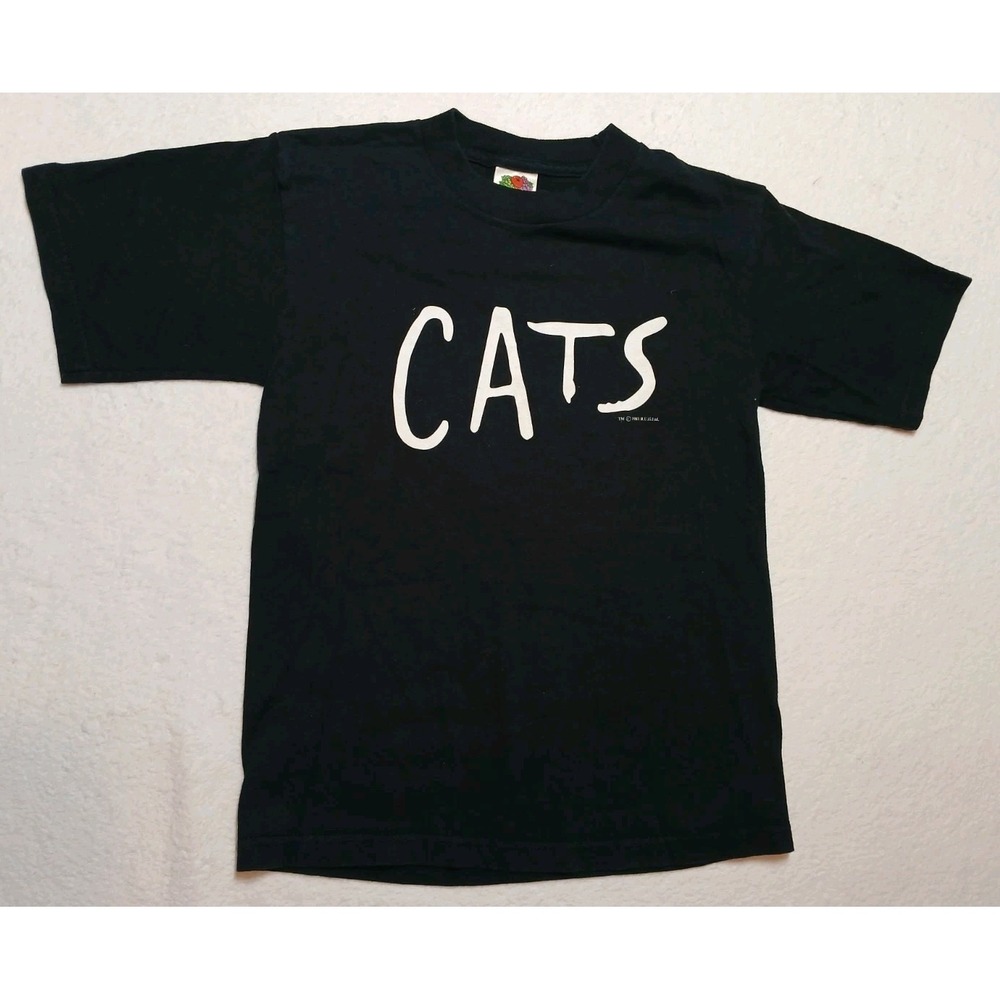 Vintage‎ Y2K Cats The Musical Shirt Size 10/12 Cat Eyes Back Hit